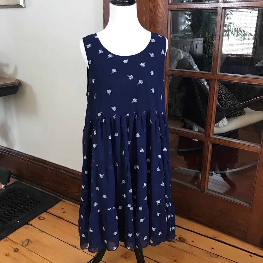 Flower IceCream Blue Flowy Party Dress